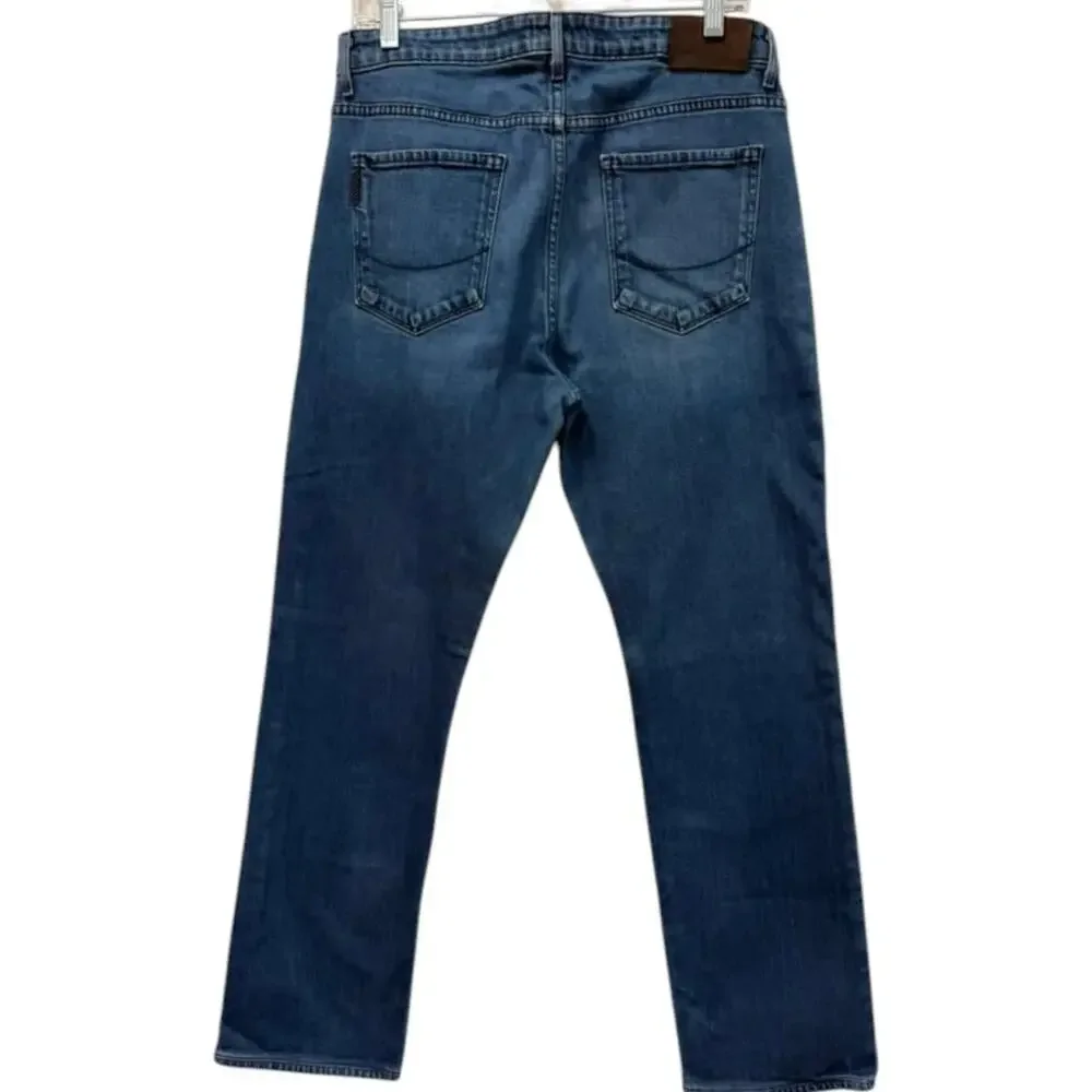 Paige Doheny Straight Leg Jeans Medium Blue